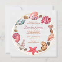 By The Sea Bridal Shower Invitation