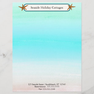 By The Sea Gradient Custom Letterhead