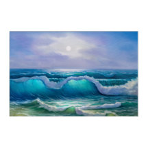 By the Sea Ocean Painting Lg. Acrylic Art