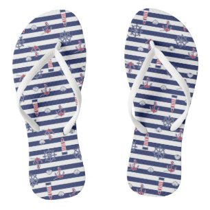 By The Sea Pattern Jandals