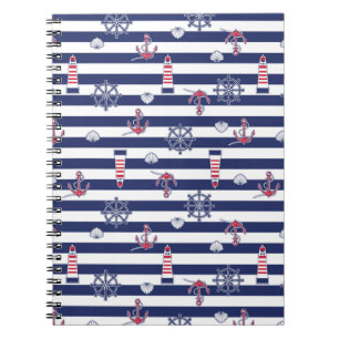 By The Sea Pattern Spiral Notebook