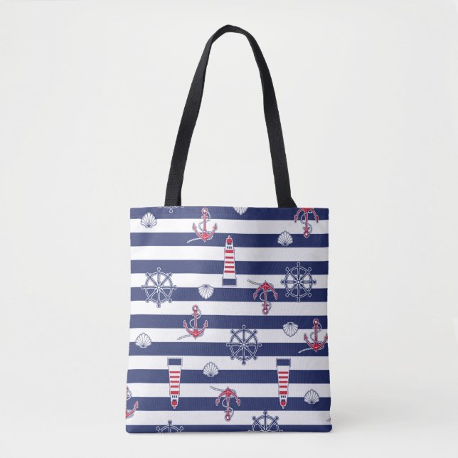 By The Sea Pattern Tote Bag (Front)