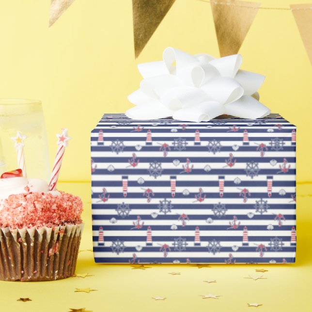 By The Sea Pattern Wrapping Paper (Birthday Party)