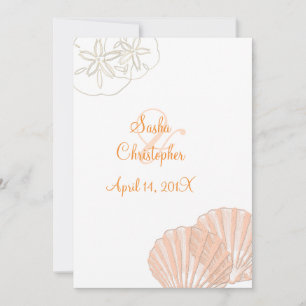 By the Sea/pink+orange/ Wedding Invitations