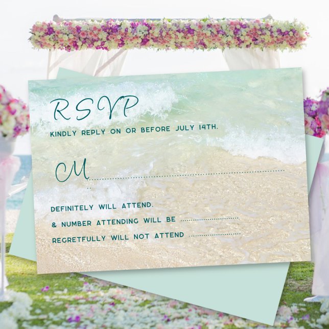 By the Sea RSVP Number Attending Enclosure Card (Creator Uploaded)
