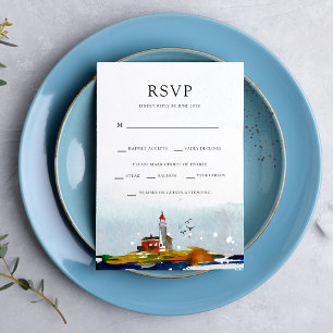 By The Sea RSVP with Entree Options Invitation
