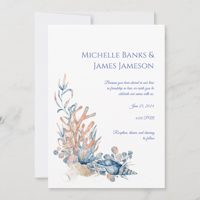 By the Sea Wedding Invitation (Front)