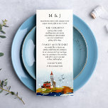 By the Sea Wedding Program Card<br><div class="desc">Part of the "By the Sea" Wedding Collection</div>