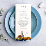 By the Sea Wedding Program Card<br><div class="desc">Part of the "By the Sea" Wedding Collection</div>