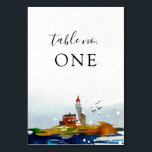 By The Sea Wedding Table Card<br><div class="desc">Part of the "By the Sea" Wedding Collection</div>