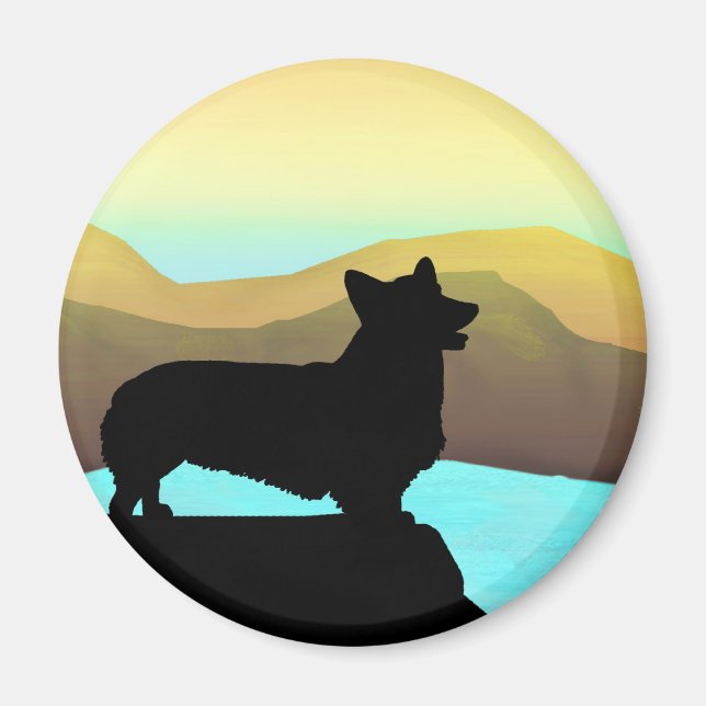By The Sea Welsh Corgi Magnet (Front)