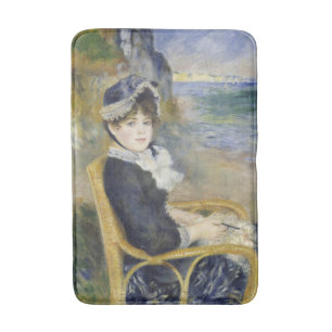 By the Seashore, Oil Painting Portrait, Renoir Bath Mat