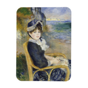 By the Seashore, Oil Painting Portrait, Renoir Magnet