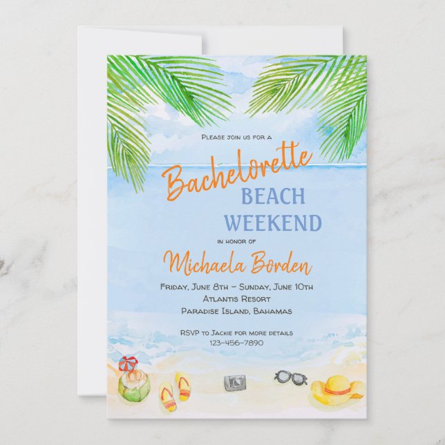By The Shore Bachelorette Party Invitation (Front)