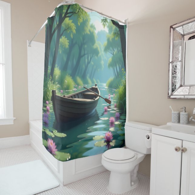 By the waters edge in springtime shower curtain (In Situ)
