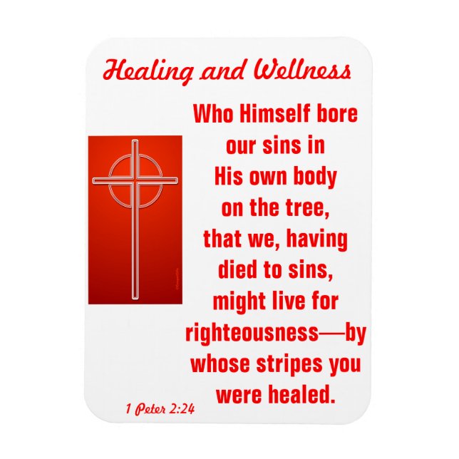 By Whose Stripes You Were Healed Magnet (Vertical)
