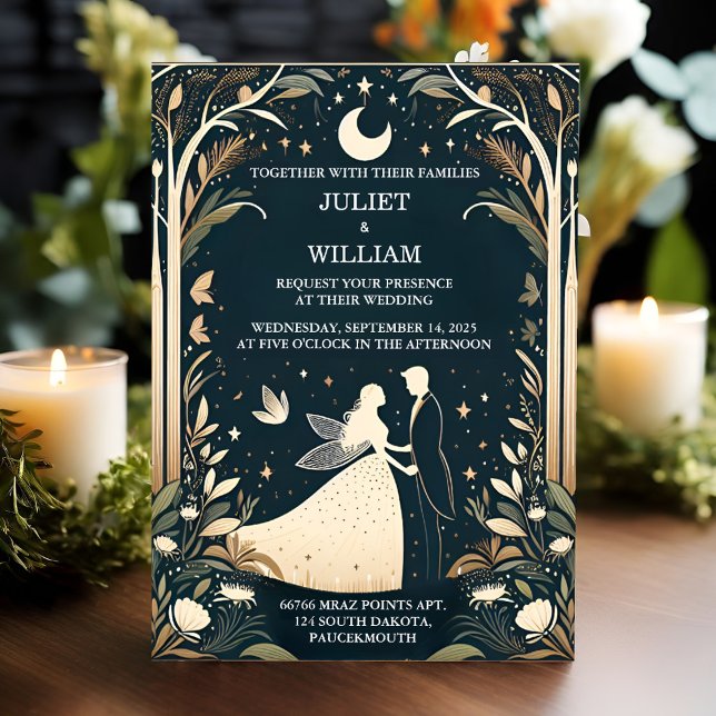 By Witch Magical Dream Mystical Stars Moon Wedding Invitation (Creator Uploaded)