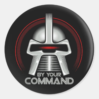 By your command  classic round sticker