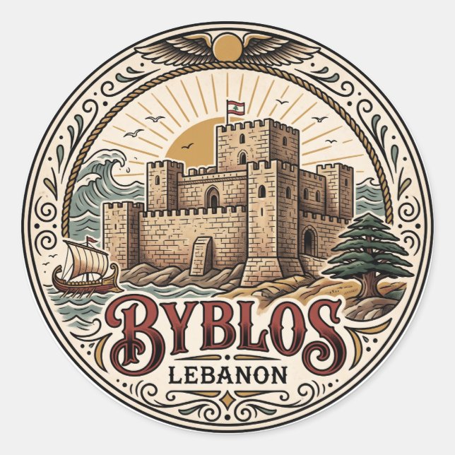 Byblos Castle Lebanon Classic Round Sticker (Front)