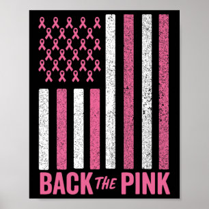 Byck The Pink Breast Cancer Awareness Flag Men Wom Poster