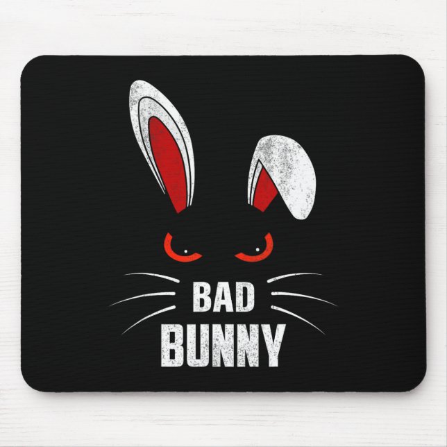 Byd Bunny Scary Rabbit Cool Animal Lover  Mouse Pad (Front)