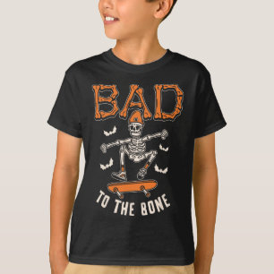Byd To The Bone Skeleton Funny Skateboard Toddler T-Shirt