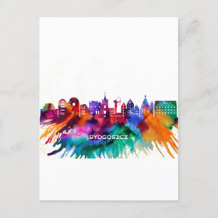 Bydgoszcz Skyline Holiday Postcard