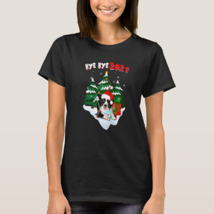 Bye Bye 2021 Border Collie Wear Mask Christmas Tre T-Shirt