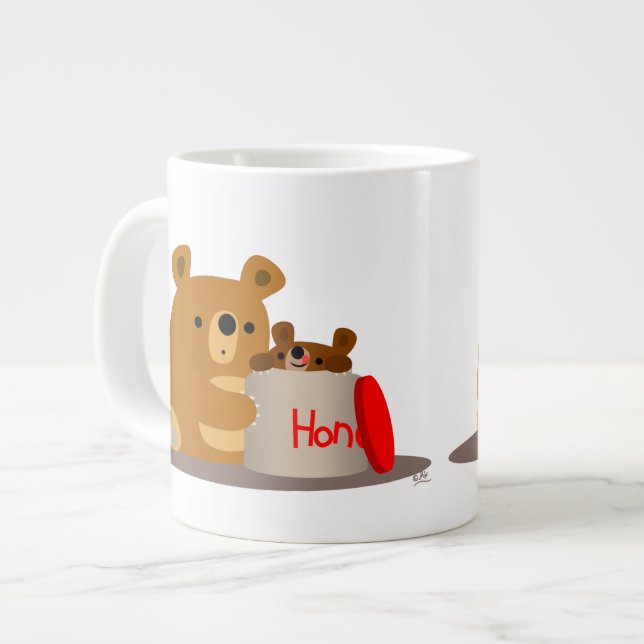 Bye Bye Honey! Cute Cartoon Bears Jumbo Mug (Front Left)