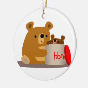 Bye Bye Honey! Cute Cartoon Bears Ornament