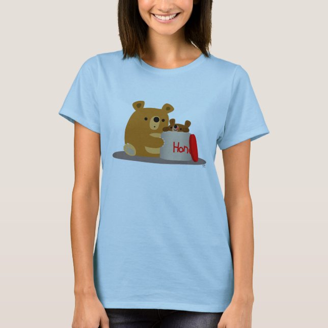 Bye Bye Honey! Cute Cartoon Bears Women T-Shirt (Front)