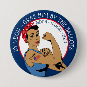 BYE-DON 2020 Biden Harris Support, Grab him by the 7.5 Cm Round Badge