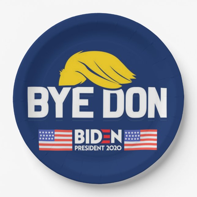 Bye Don BIDEN 2020 President HARRIS Paper Plate (Front)