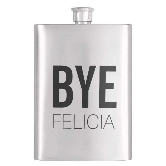BYE Felicia Bold Black Hip Flask (Front)