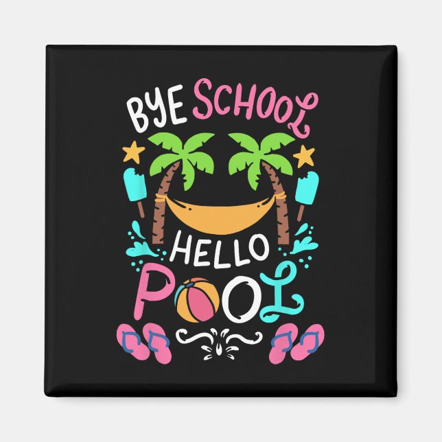 Bye School Beach T Ball Tee Hammock  Magnet (Front)