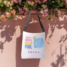 Bye School Hello Pool Personalised Crossbody Bag