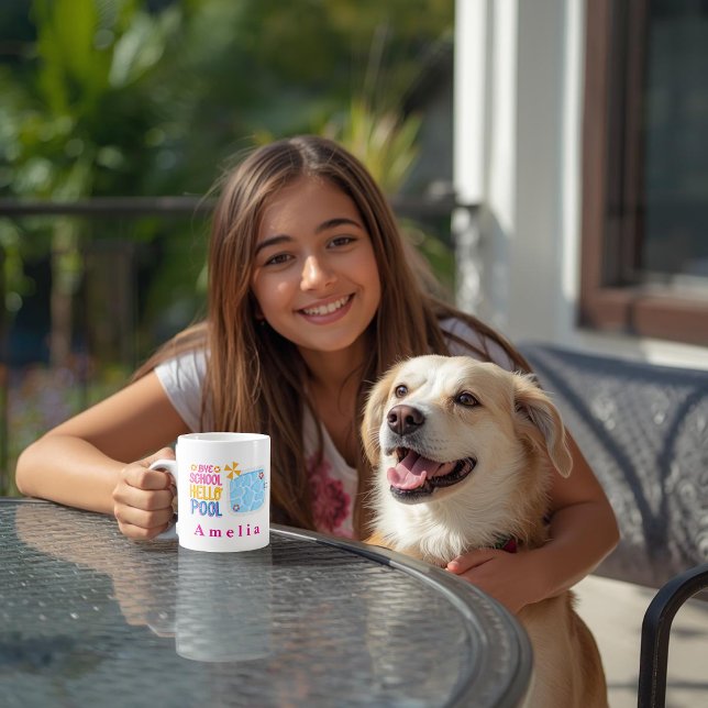 Bye School Hello Pool Personalised Mug (Creator Uploaded)