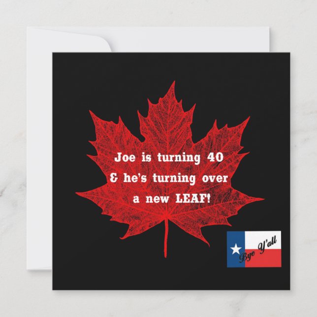 Bye Y'all-TX flag Invitation (Front)