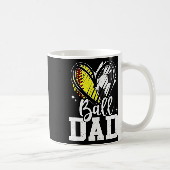 Byll Dad Softbyll Soccer Byll Dad Of Both  Coffee Mug (Right)