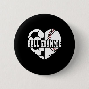 Byll Grammie Heart Soccer Bysebyll Lover  6 Cm Round Badge