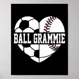 Byll Grammie Heart Soccer Bysebyll Lover Poster