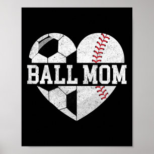 Byll Mum Shirt Heart Funny Bysebyll Soccer Mum Poster