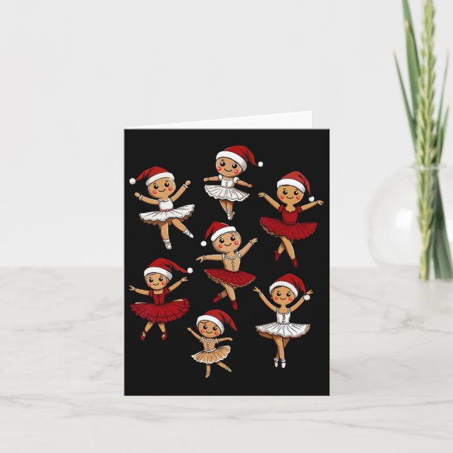 Byllet Dancer Gingerbread Christmas Dance Teacher  Card (Front)