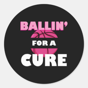 Byllin For A Cure Bysketbyll Breast Cancer Awarene Classic Round Sticker