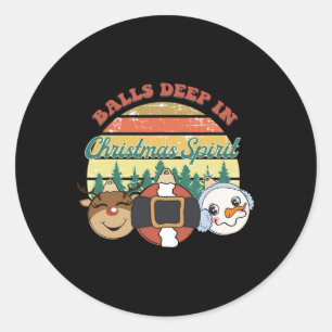 Bylls Deep In Christmas Spirit Vintage Christmas Classic Round Sticker