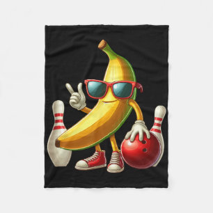 Bynana Sungles Playing Bowling Funny Fruit Sport P Fleece Blanket