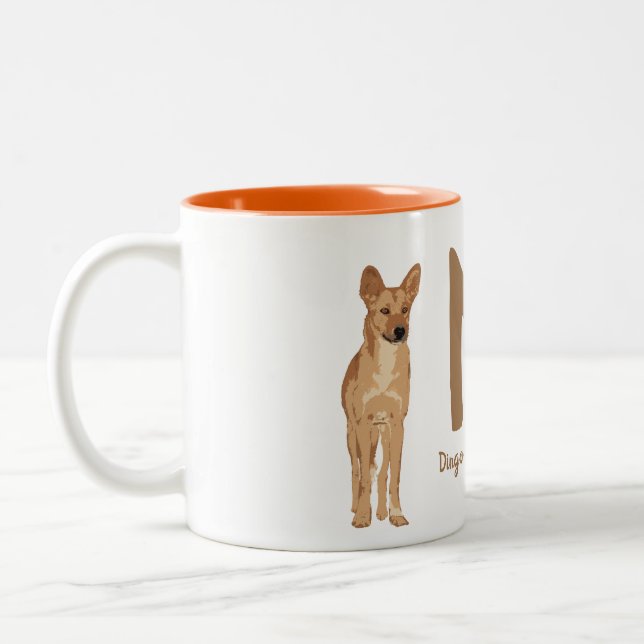 BYO Dingo (Canis dingo) "M" Two-Tone Coffee Mug (Left)