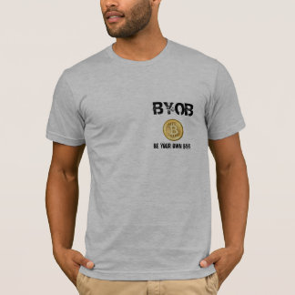BYOB Be Your Own Bank - Bitcoin tshirt & qr code