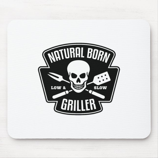 Byrbecue Natural Born Griller Funny Grill Master G Mouse Pad (Front)