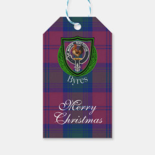 Byres Scottish Clan Tartan & Crest Gift Tags